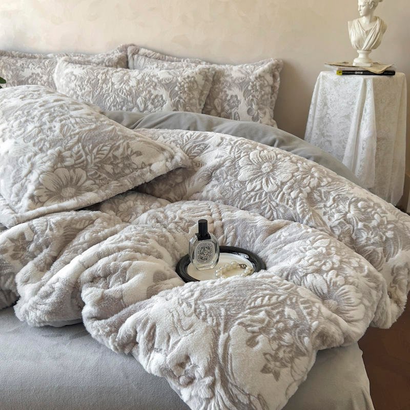 New Light Luxury Milk Velvet Embroidered Modern Style Four-Piece Bed Sheets